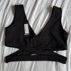 Nasty Gal wrap around crop bralette - size 14